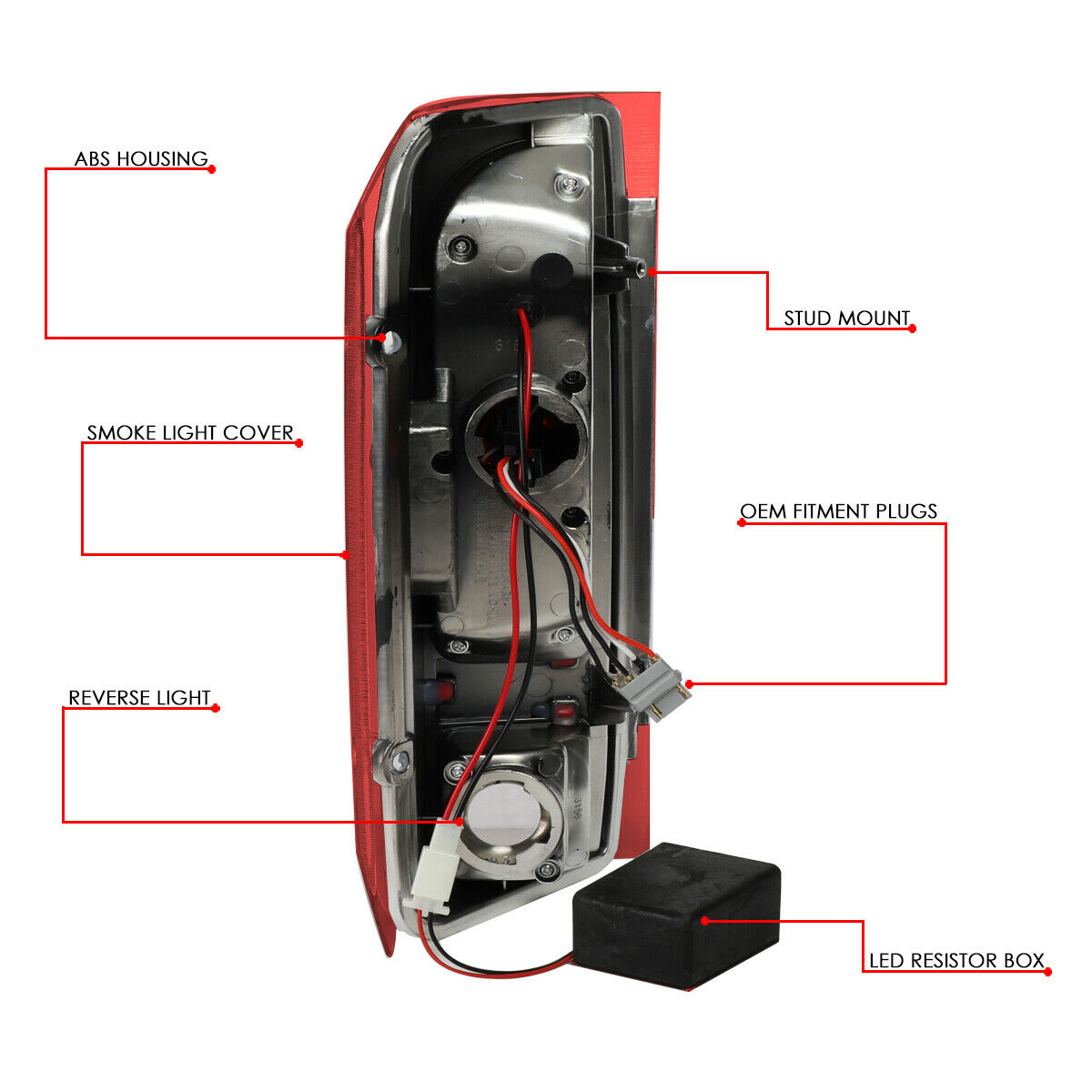 PIT66 Tail Lights Rear Lamps Assembly Pair W/o Bulbs