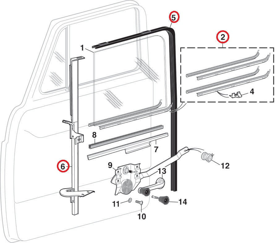 Set de Empaques de Cabina y de Ventanas para FORD 1961-1965 F100  F250  F350 Truck