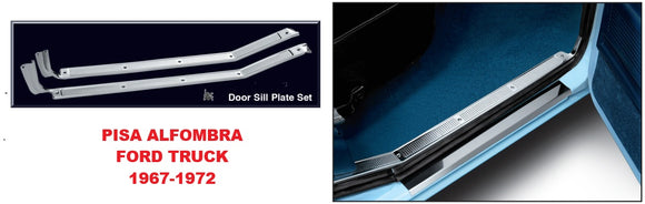 JUEGO DE MOLDURA PISA ALFOMBRA DE PUERTA CON TORNILLOS CABINA REGULAR FORD F100-F350 67-72