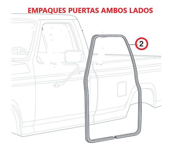 SET COMPLETO DE EMPAQUES-CAMPER,PARED DE FUEGO,VIDRIOS,CAÑUELAS ALETAS Y PUERTAS PARA BRONCO 1980-1996