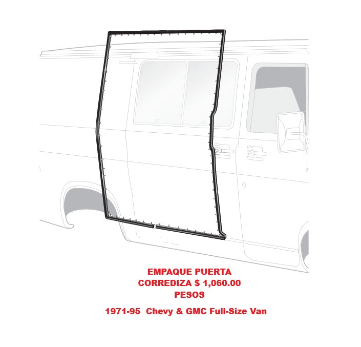 1971-95  Chevy & GMC Full-Size Van Set de Empaques de Puertas Laterales Abatible y Corrediza ,Puertas Traseras,Puertas de Cabina Frontales