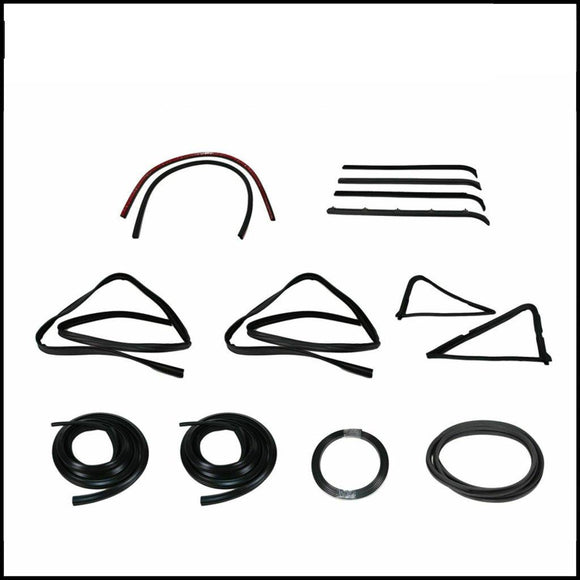 Kit de Empaques Ford Pick uo 1980-1986 Parabrisas,Puertas,V-Trasero-Medallon con Moldura Cromada,Cañuelas,Aletas