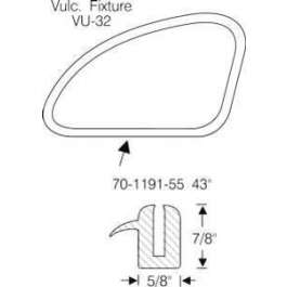 Empaques de Cuartos de Ventanas Traseras Fijas Chevrolet Auto Coupe 1949-1952