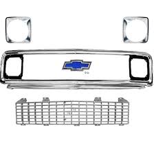 Parrilla Completa de Metal Cromada CHEVROLET 1971-1972 TRUCK C10 Incluye Biseles,Panel Cromado, y Herrajes