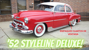 Empaques de Cuartos de Ventanas Traseras Fijas Chevrolet Auto Coupe 1949-1952