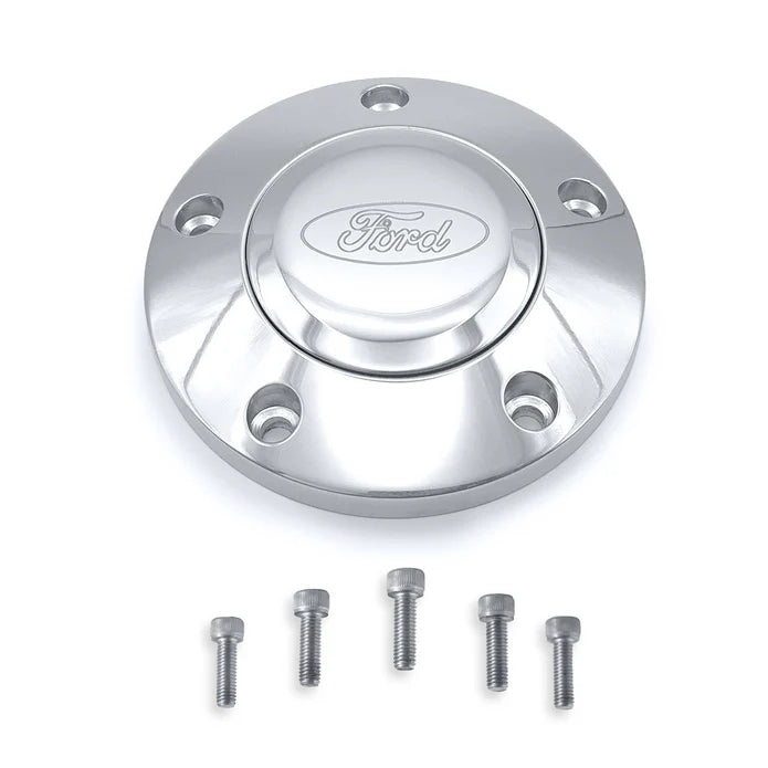 1969-1972 Ford F 150 Pickup Columna de dirección Inclinable Cromada sin llave y Palanca de Cambios Integrada Incluye Herrajes y Volante