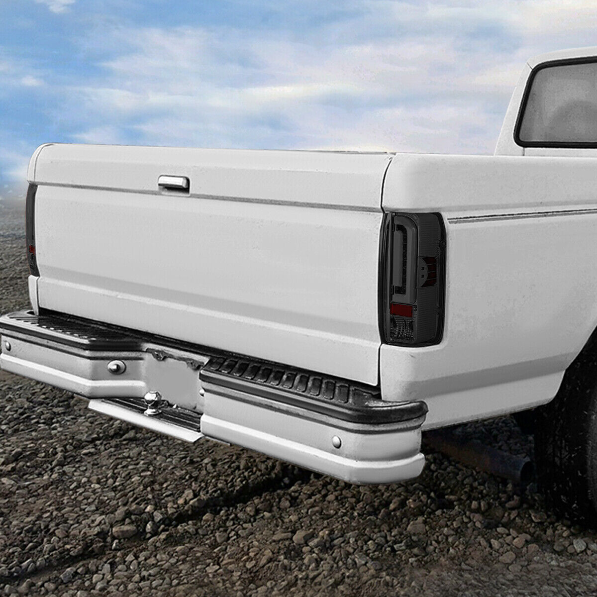 1990-1997 FORD F150 F250 BRONCO 3D LED BAR LUZ TRASERA LUZ DE FRENO TRASERO AHUMADO
