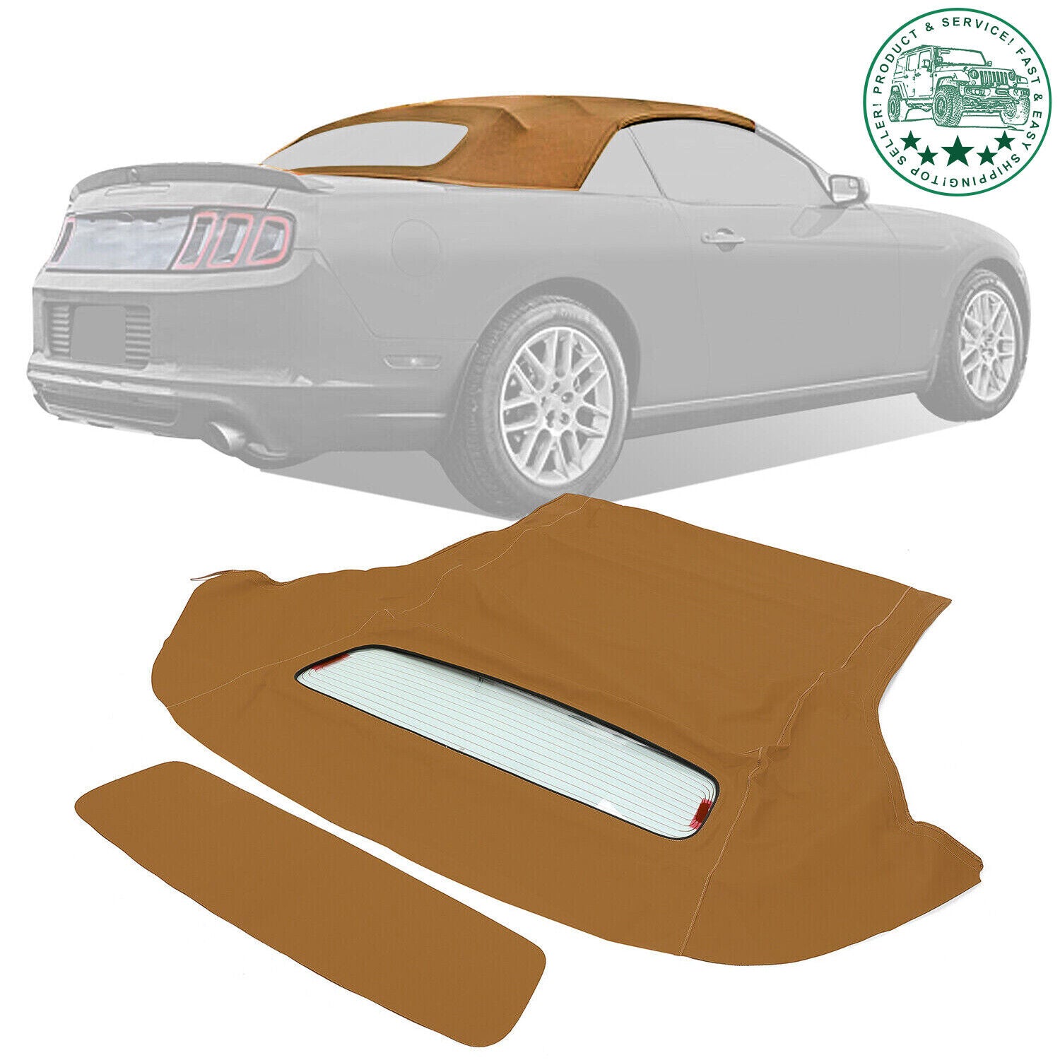 Toldo Capota Beige Para Convertible Ford Mustang 2005-2014 Ventana de Vidrio Desempañador