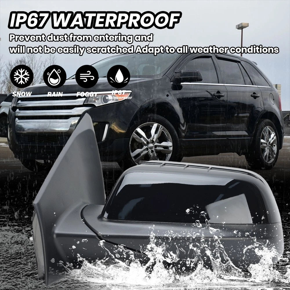 2 unidades para Ford Edge 2011-2014 Espejo retrovisor eléctrico con calefacción y sensor de luz de charco (lado izquierdo y derecho)