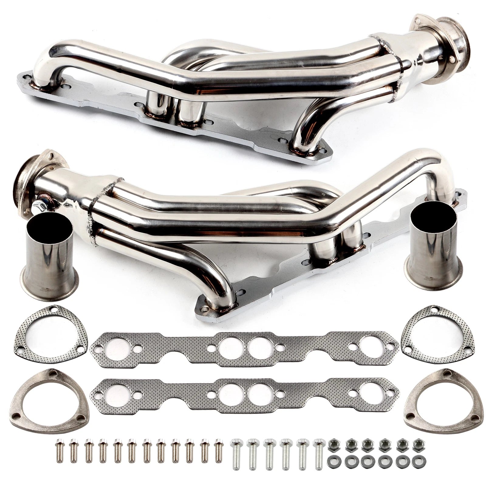Chevy GMC C/K 1500/2500/3500 307/327/305/350 L, 1988-1997 HEADERS de acero inoxidable pulido