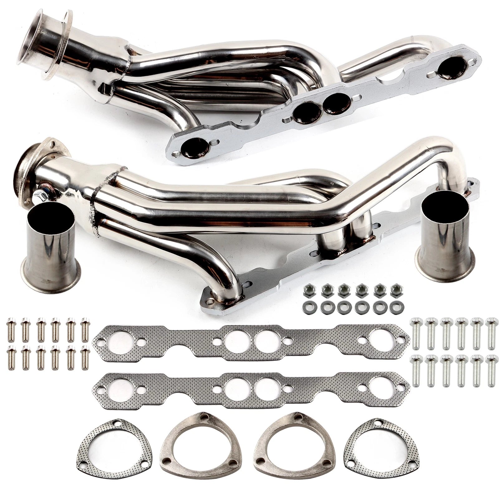 Chevy GMC C/K 1500/2500/3500 307/327/305/350 L, 1988-1997 HEADERS de acero inoxidable pulido