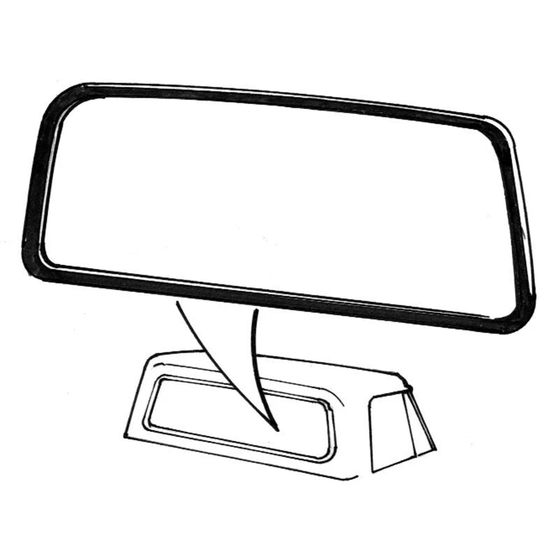 Ford Pickup 1967-1972,Empaque de Vidrio Trasero-Medallon-Empaque Parabrisas Con Ranura para Moldura