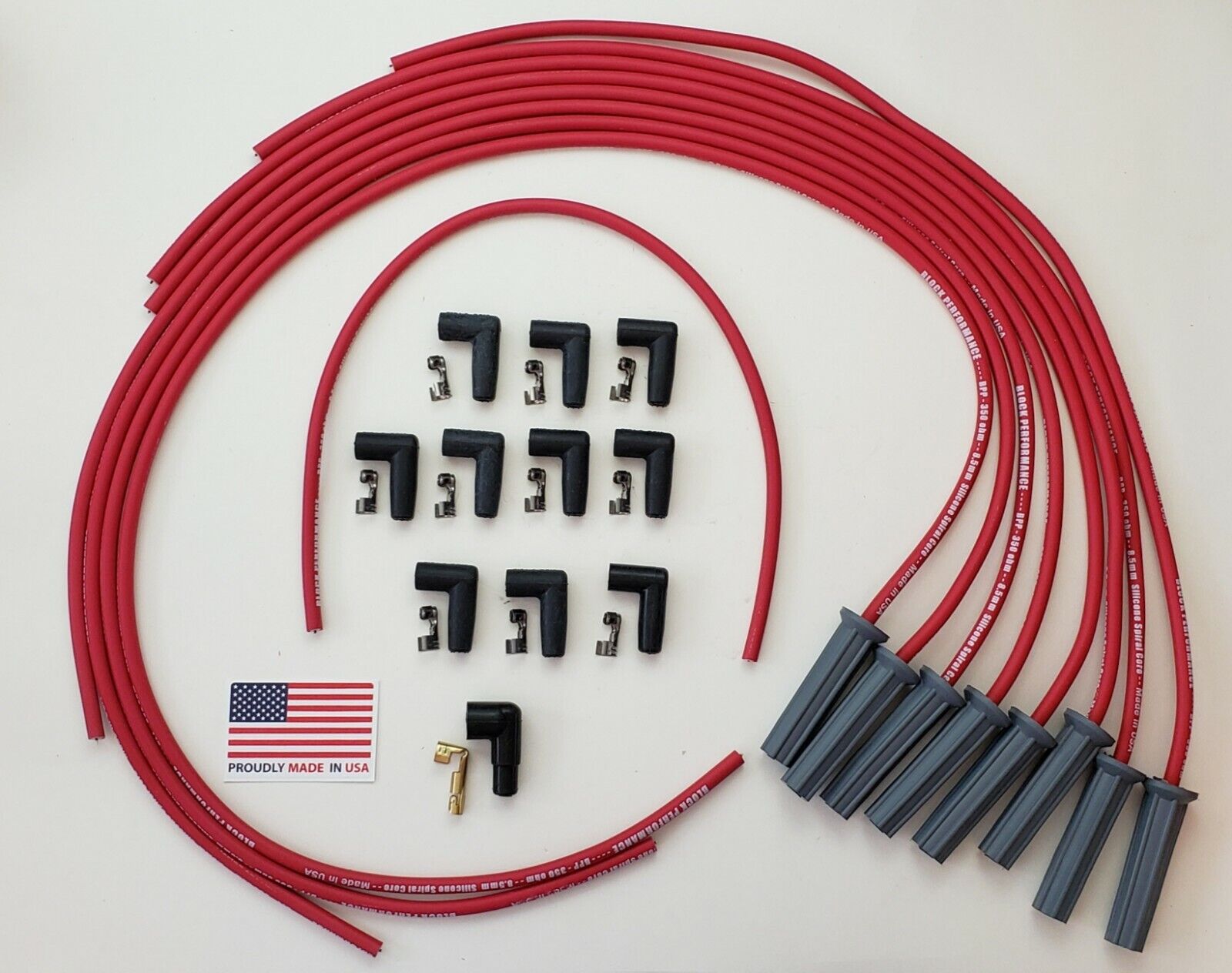 PONTIAC 350 389 400 455 DISTRIBUIDOR HEI ROJO + CABLES DE BUJÍA UNIVERSAL DE 8,5 mm