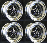 Juego De 4 Rines Magnum 500  Mustang 1965 - 1973-14" X 7" Insertos Cromados/Negros