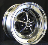 Juego De 4 Rines Magnum 500  Mustang 1965 - 1973-14" X 7" Insertos Cromados/Negros