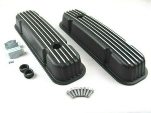 Pontiac 350 400 455 Tapas de Punterias Altas de aluminio con aletas negras