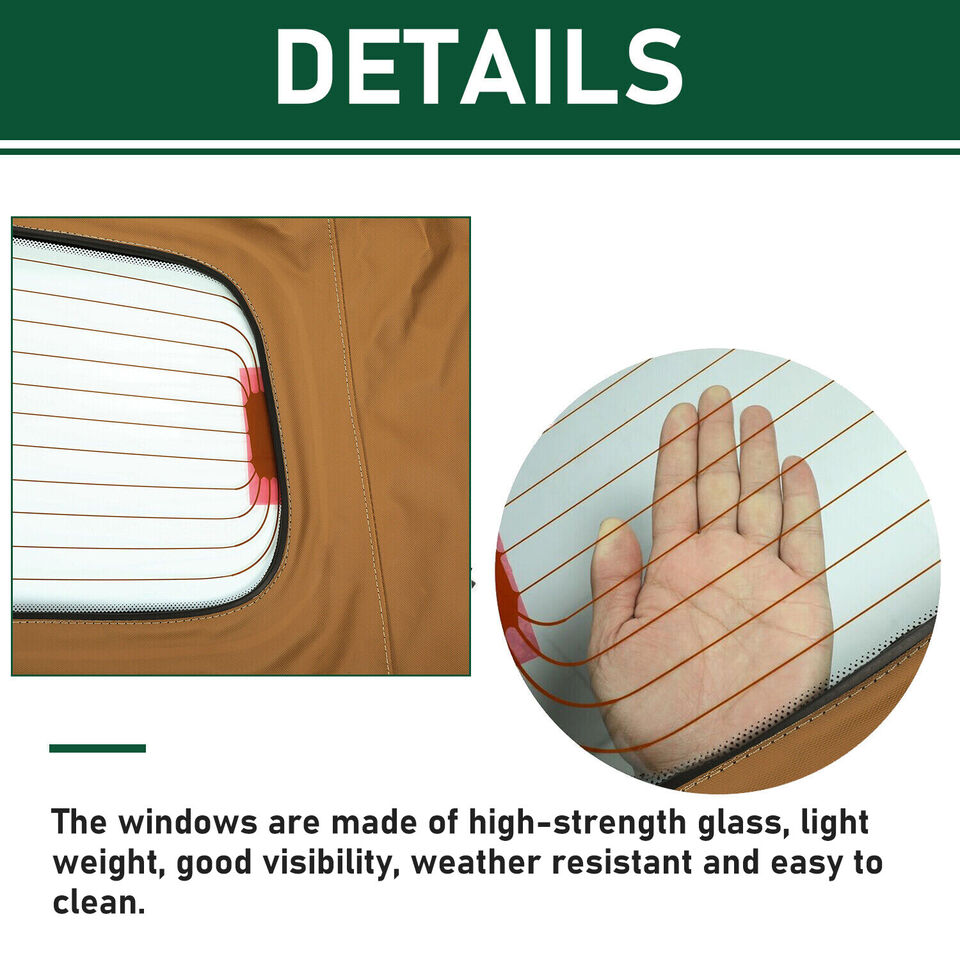 Toldo Capota Beige Para Convertible Ford Mustang 2005-2014 Ventana de Vidrio Desempañador