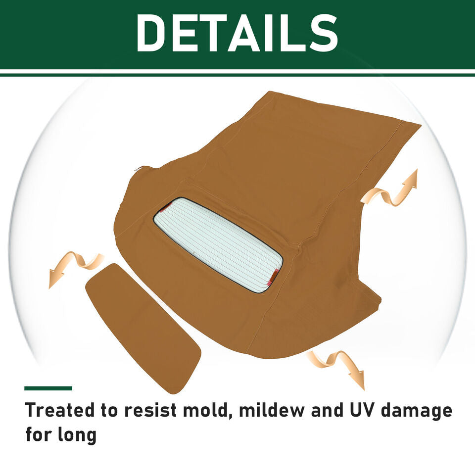 Toldo Capota Beige Para Convertible Ford Mustang 2005-2014 Ventana de Vidrio Desempañador