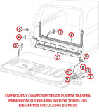 EMPAQUES-CAMPER PARA BRONCO 1980-1996 TODOS LOS EMPAQUES CIRCULADOS EN ROJO