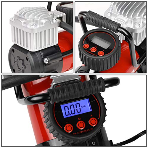 12 V 125 PSI LED flash luz bomba de aire portátil compresor de aire inflador para coches, bicicletas y Balones