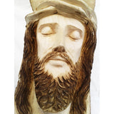 Hermosos Rostro De Cristo Tallado En Madera Fresno 65 Cmalto
