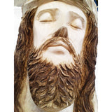 Hermosos Rostro De Cristo Tallado En Madera Fresno 65 Cmalto
