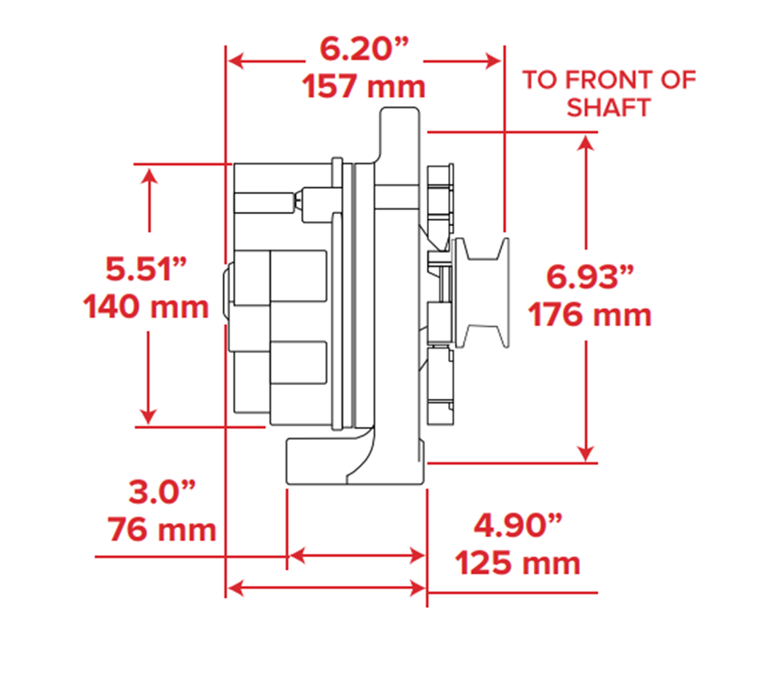 Alternador Cromado 100 Amp 1 Cable,12 V Ford 289,302,351 V8