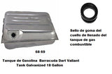 Tanque de Gasolina 1968-1969 Barracuda Dart Valiant  Galvanizado 18 Gallon