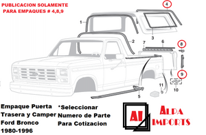 EMPAQUES PARA BRONCO 1995 SOLAMENTE EL # 4,8,9