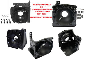 FORD MUSTANG 1971-1973  PAR DE CARCASAS DE FAROS DELANTEROS