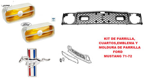 KIT 1971 ~ 1972 Parrilla Mustang con Moldura de Aluminio