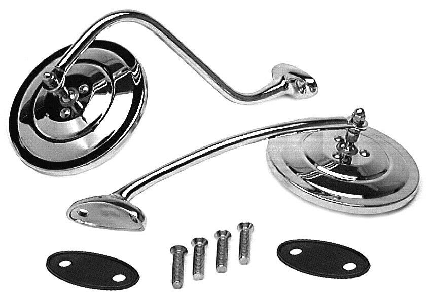 Set de Par 2 Espejos de puertas Exteriores De 5 Pulgadas Diam. con Soportes Y Espejo Retrovisor Interior Chevy Pick Up 1947-1955