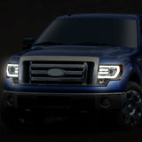 Par De Faros 2009-2014 Ford F150 Led Cromo Y Ambar Projector