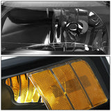 Par Faros Izq, der,1999-2004 Ford Mustang Negro Cuartos Ambar