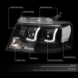 Faros Led Izq, der, 2004-2008 Ford F150 Carcasa Negro Cuarto Clear