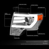 Par De Faros 2009-2014 Ford F150 Led Cromo Y Ambar Projector