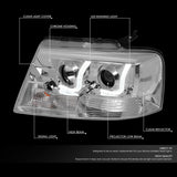 Par Led Faros Izq, der, 2004-2008 Ford F150 Lente Claro