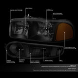 Par De Faros Izq, der, 2001-2007 Gmc/sierra/yukon Lente Humo