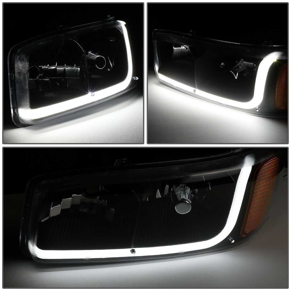 Par Led Faros Izq, der, 1999-2007 Gmc/sierra/yukon Negro-ambar