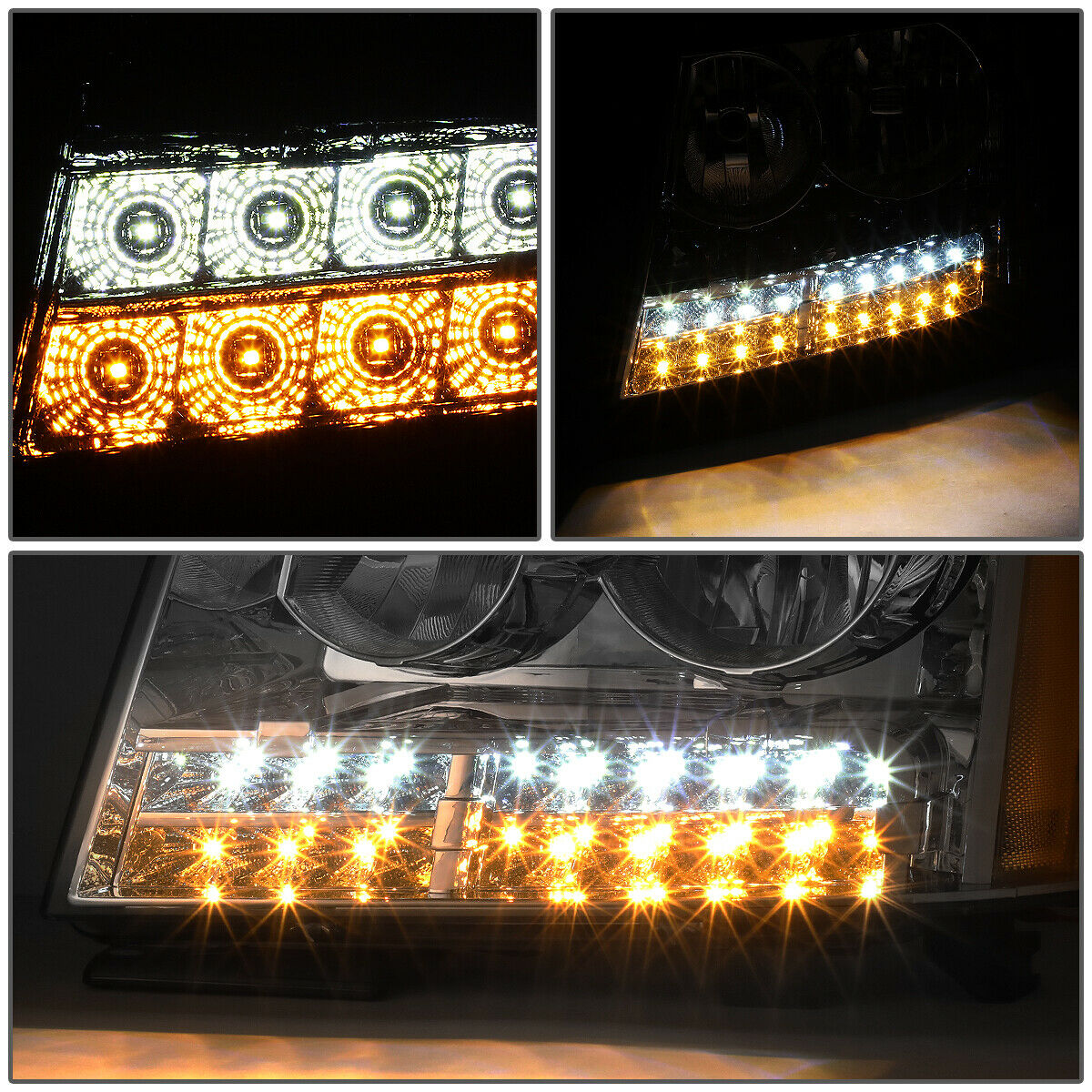 Par Faros Led Izq, der, 2007-2014 Tahoe Suburban Cromo Cuarto Ambar