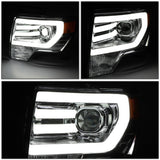 Par De Faros 2009-2014 Ford F150 Led Cromo Y Ambar Projector