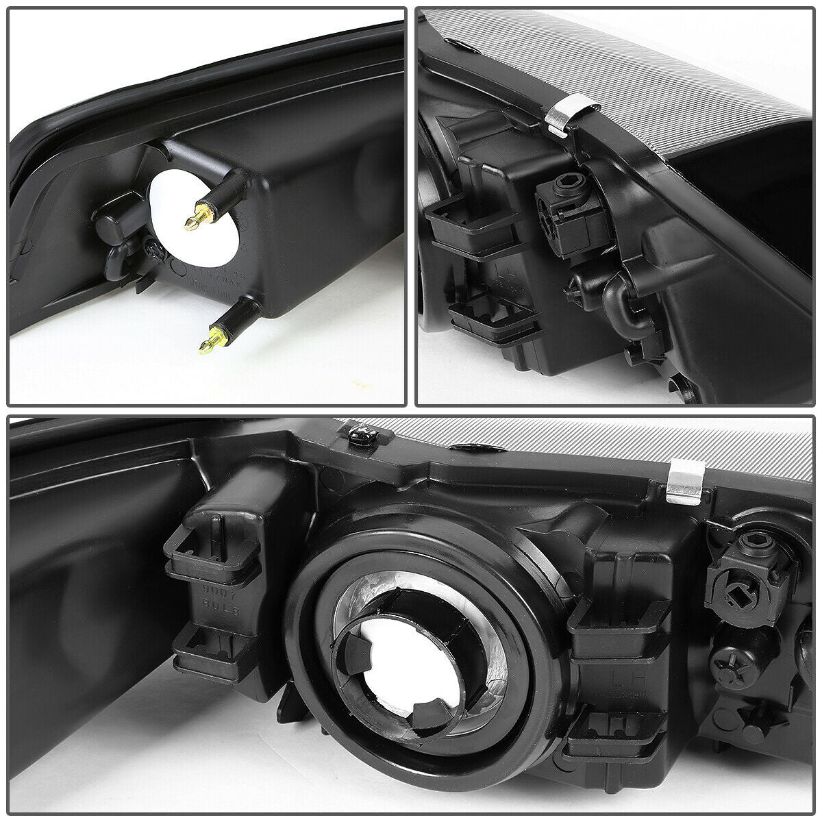 Par Faros Izq, der,1999-2004 Ford Mustang Negro Cuartos Ambar