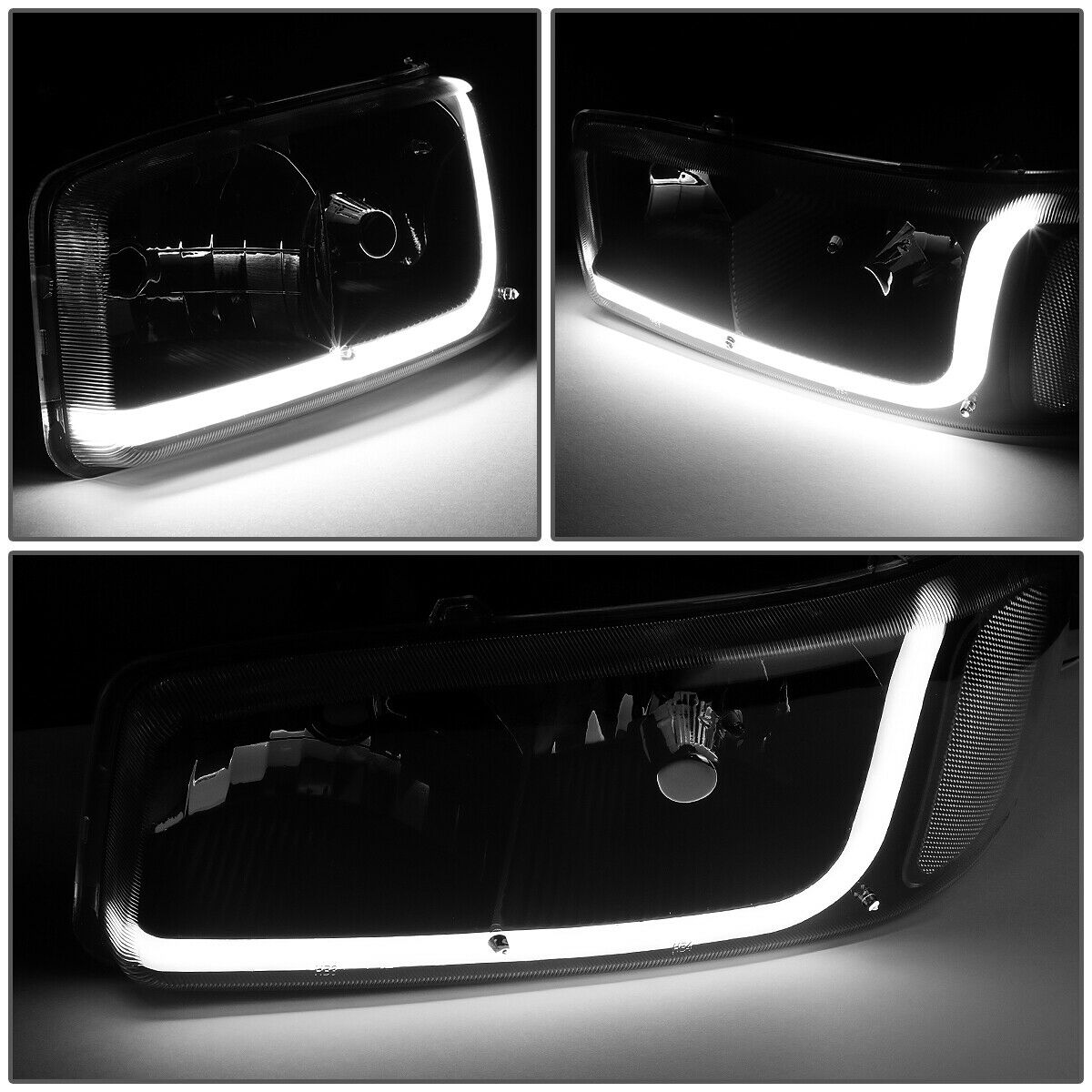 Led Faros 2001-2007 Sierra/yukon/denali Carcasa negro Cuarto clear