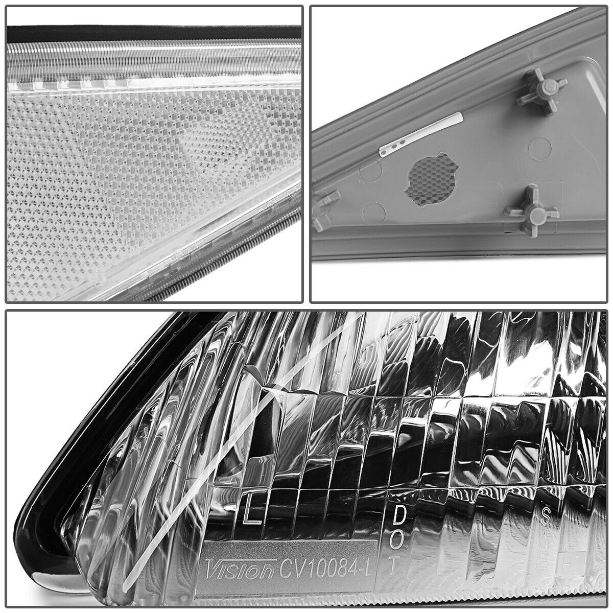 Par De Faros 1995-1999 Chevy Cavalier Fondo cromo Cuartos clear