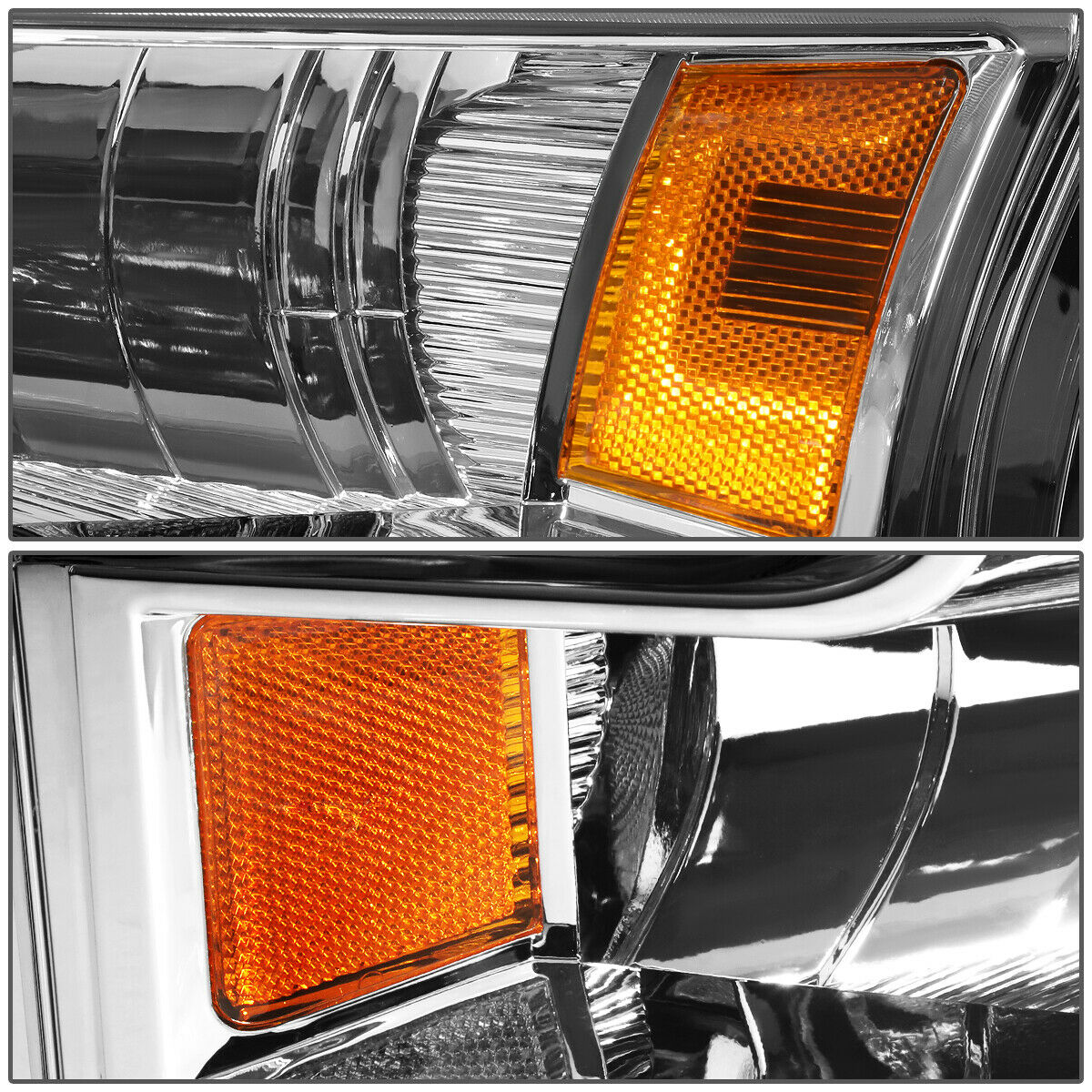 Par De Faros 2015-2017 Ford F150 Pickup Fondo Cromo