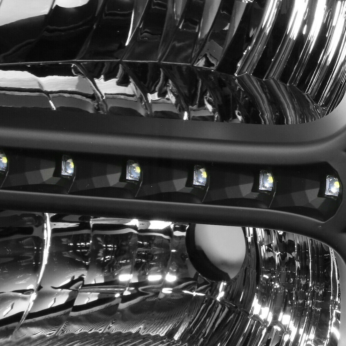 Faros Led Ford Super Duty 2005-2007 Carcasa Negro Cuartos Ambar