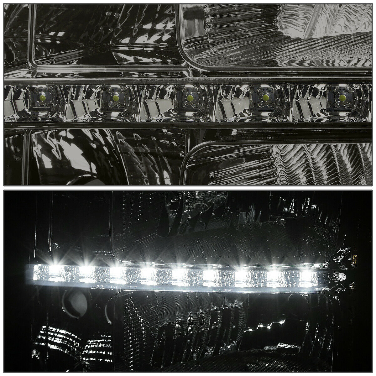 Par Led Faros Izq, der, 2007-2014 Gmc Sierra Smoked Lente Humo