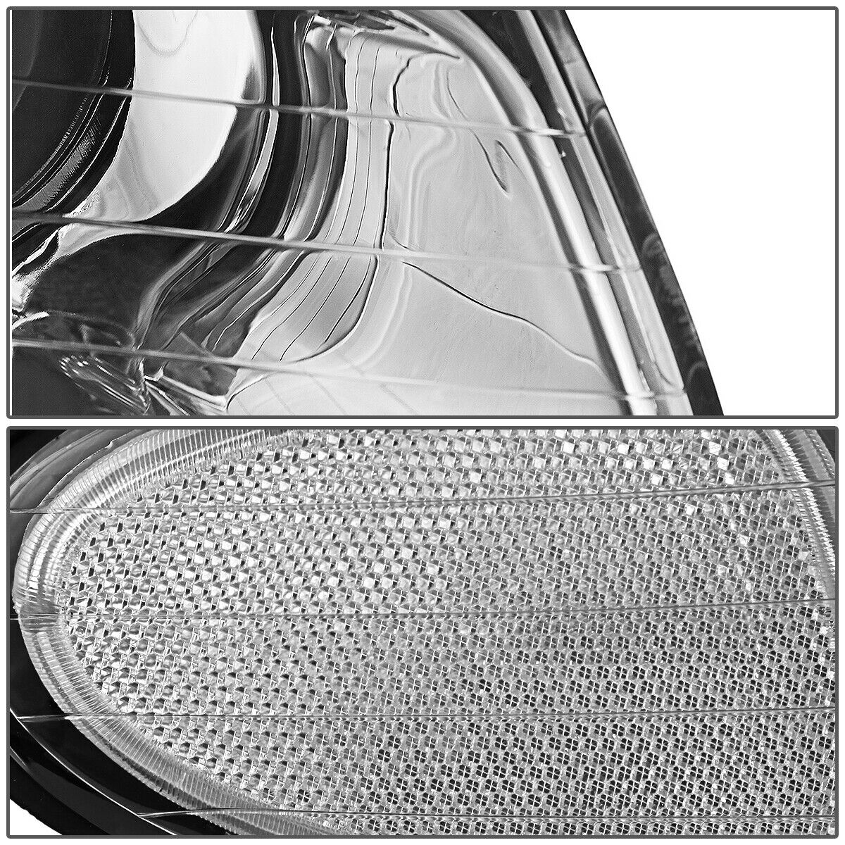 Par De Faros 1996-1999 Caravan/voyager Fondo cromo Cuartos clear