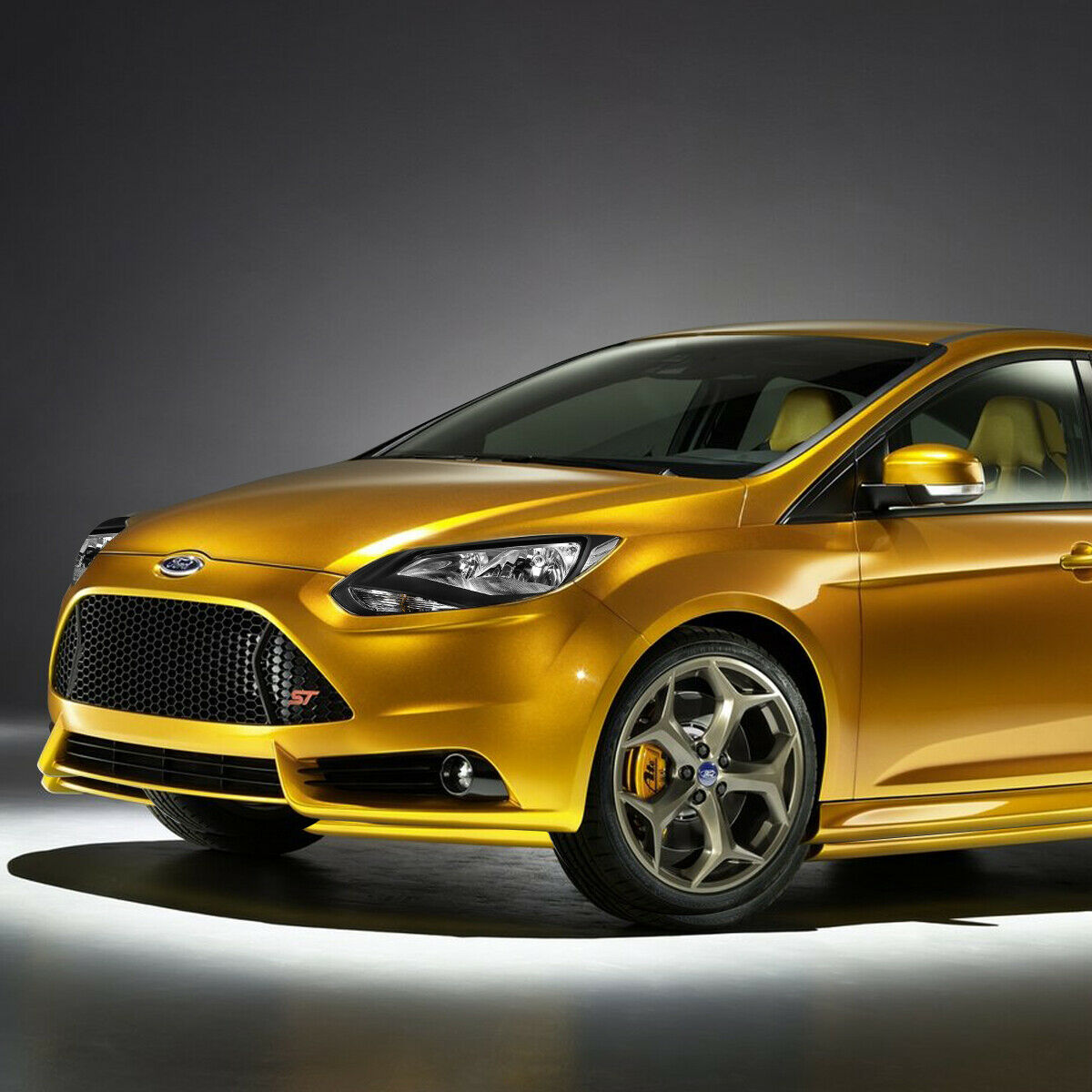 Faros Ford Focus 2012-2014 Fondo Negro Cuartos Transparente