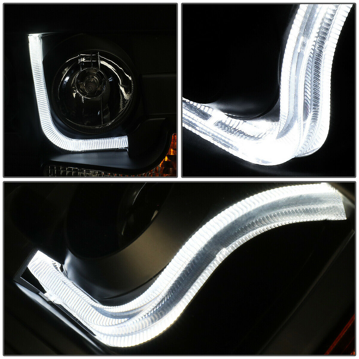 Led Faros Izq, der, 2004-2008 Ford F150 Carcasa Negro Cuarto Ambar